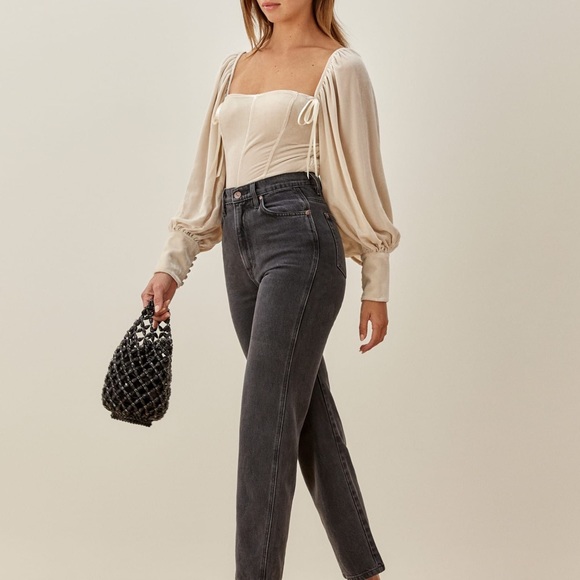 Reformation Julietta Top Almond | RARE - Picture 2 of 4